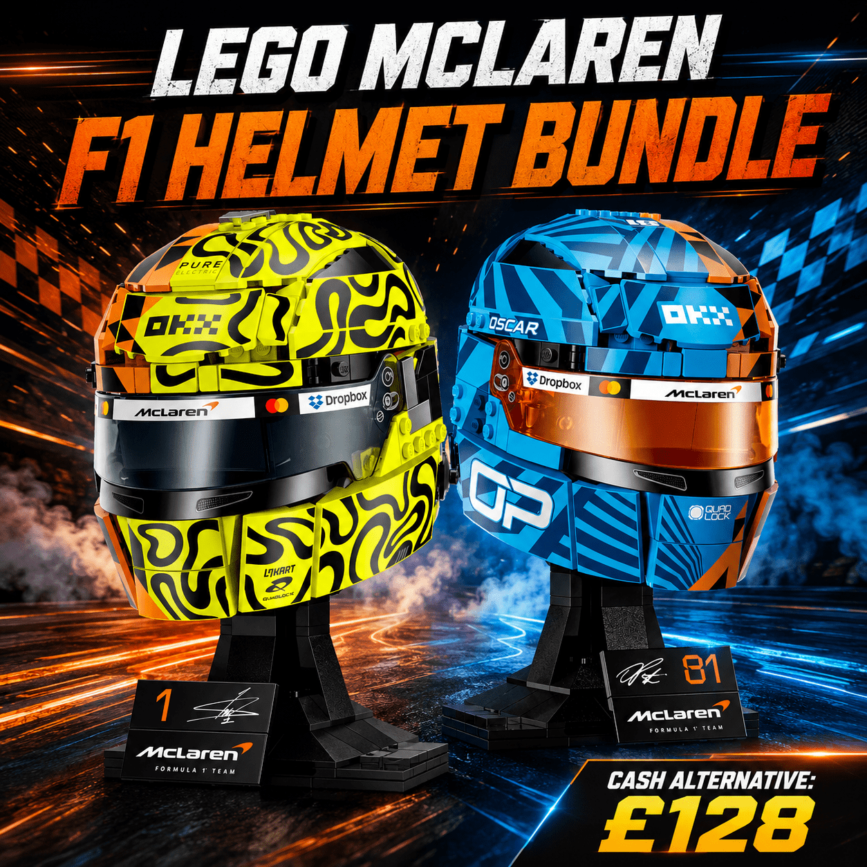 LEGO MCLAREN F1 HELMET BUNDLE