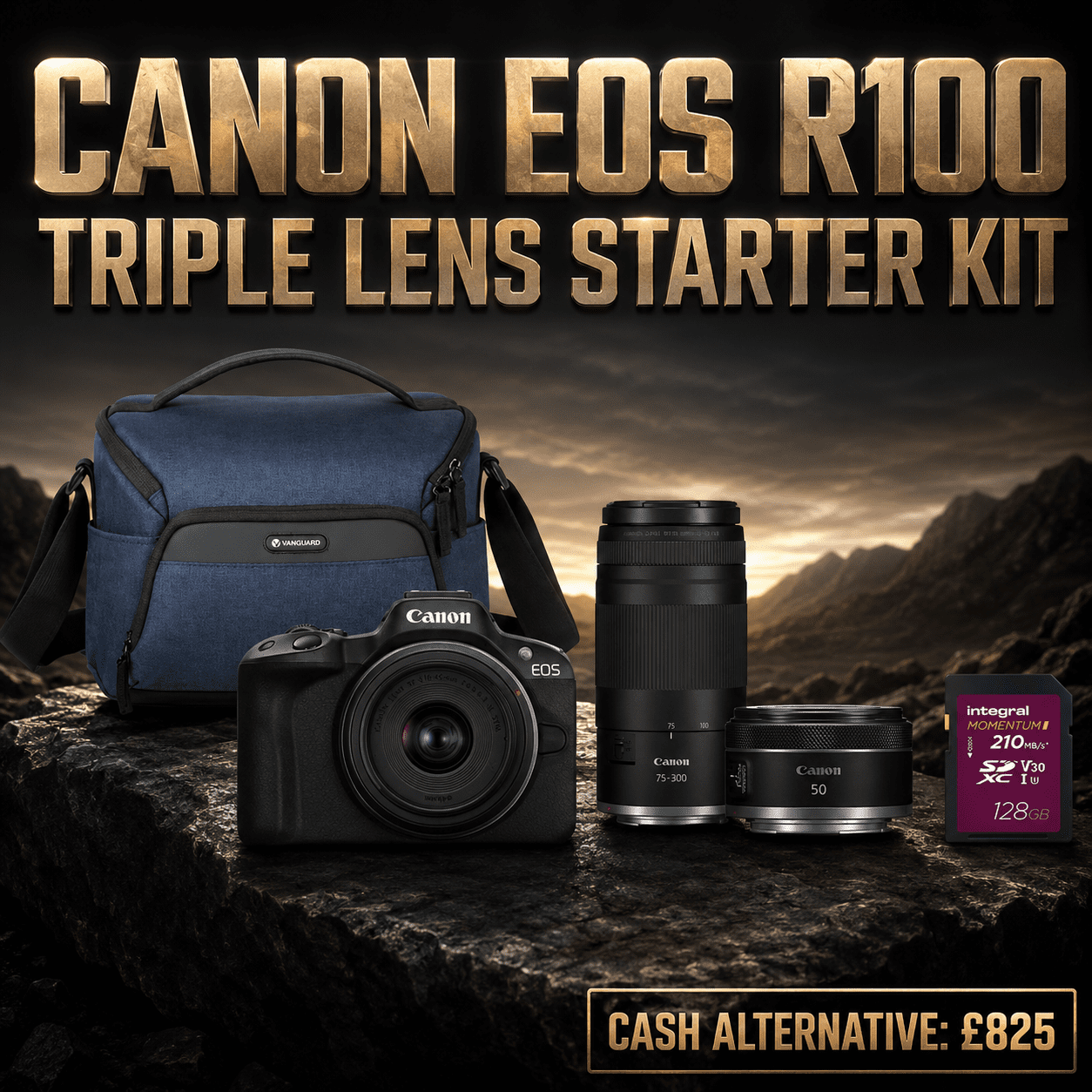 CANON EOS R100 TRIPLE LENS STARTER KIT