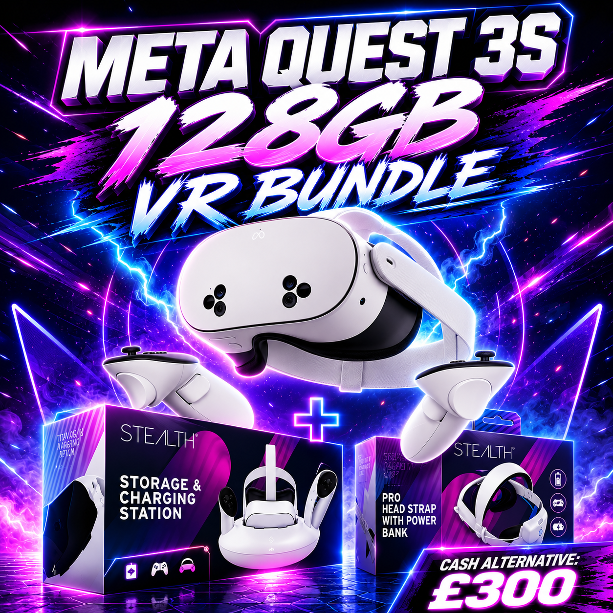 META QUEST 3S 128GB VR BUNDLE