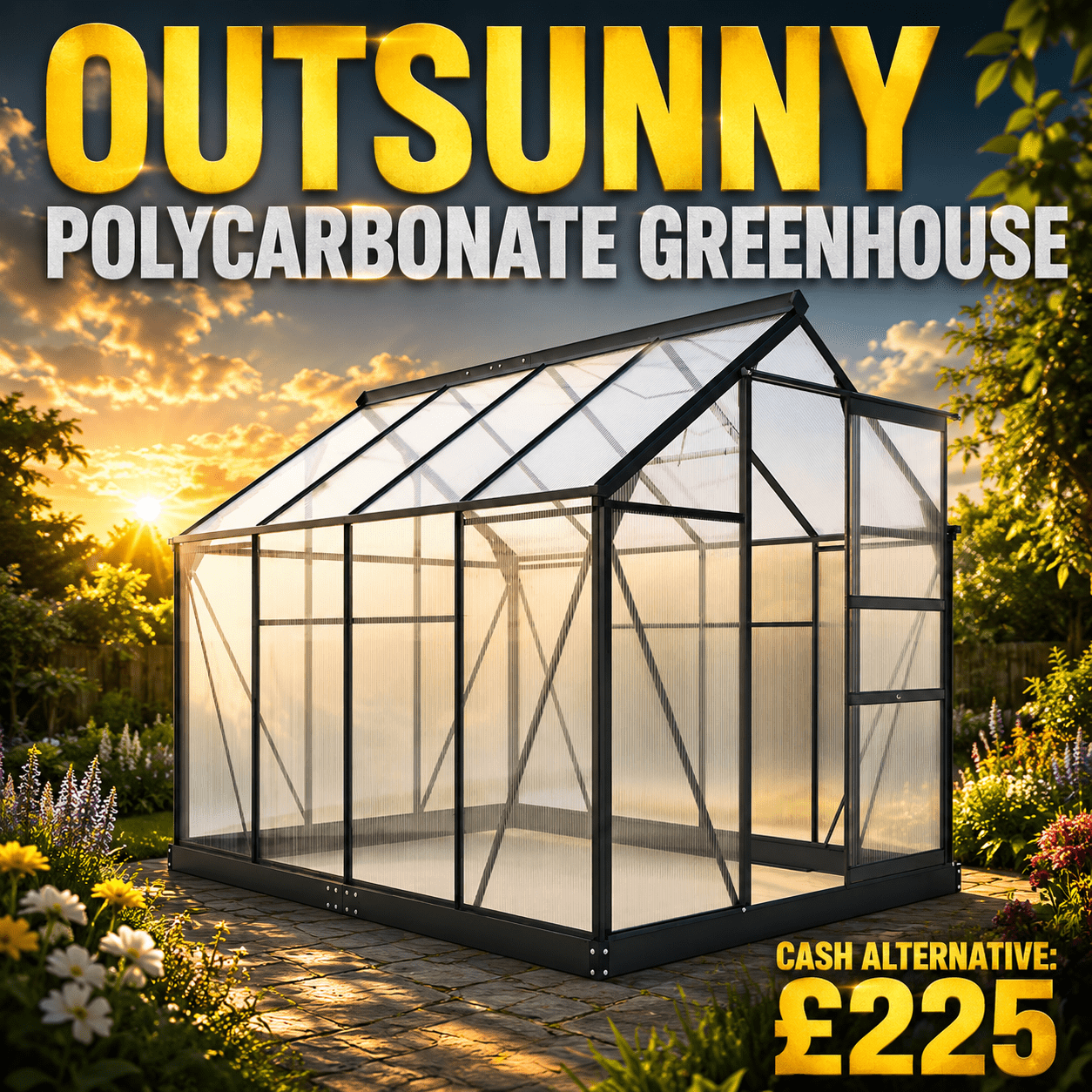 OUTSUNNY POLYCARBONATE GREENHOUSE