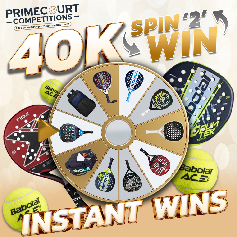 £40,000 Spin 2 Win - Padel instant Win -