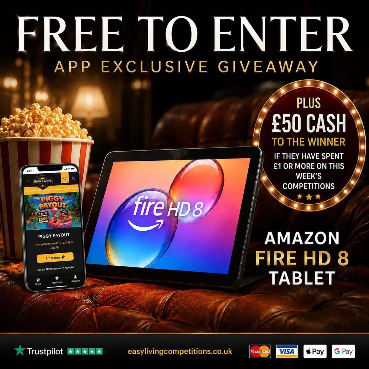 Free to Enter on The App – Amazon Fire HD Tablet