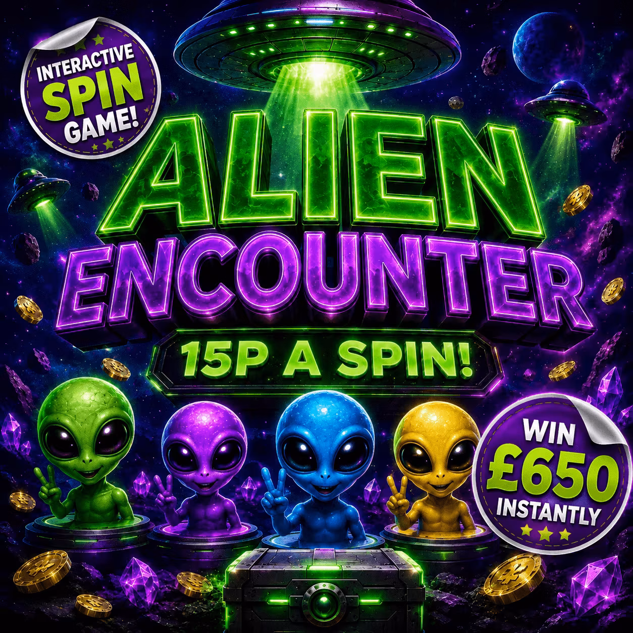 👽 ALIEN ENCOUNTER 🛸 – 15P INTERACTIVE SPIN GAME!