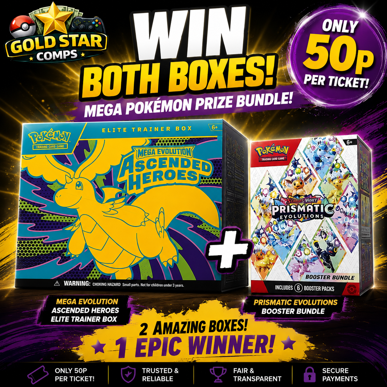 Pokemon Ascended Heroes ETB + Prismatic Evolutions Booster Bundle