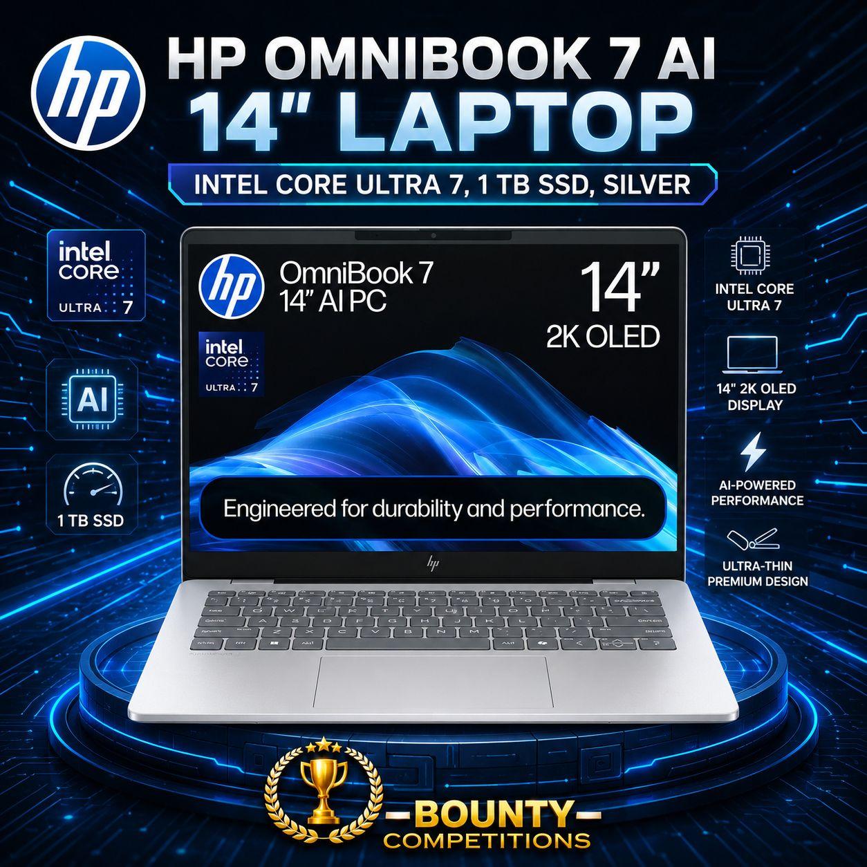HP OmniBook 7 AI 14" Laptop - Intel Core Ultra 7, 1 TB SSD, Silver🙏🏼