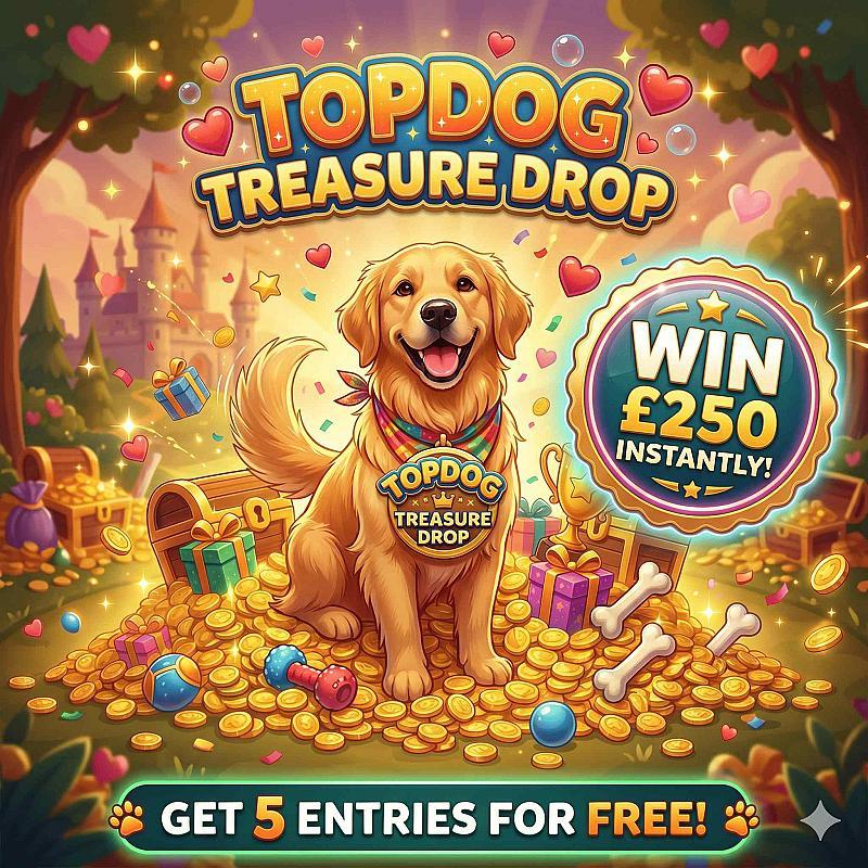TopDog Treasure Drop - Win Amazing Prizes For FREE!