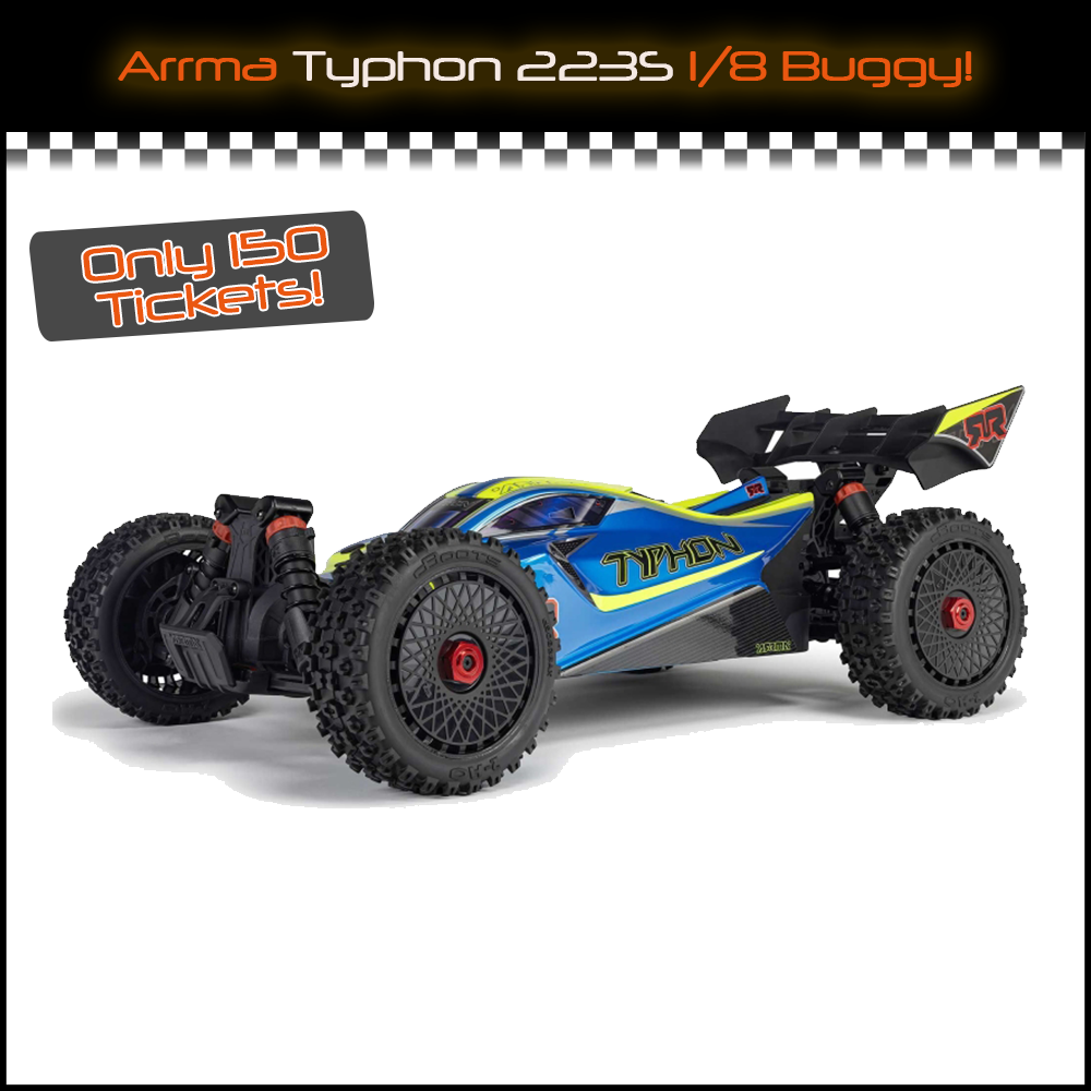 Arrma 1/8 TYPHON 223S BLX 4X4 Buggy RTR with DSC Blue or £275!