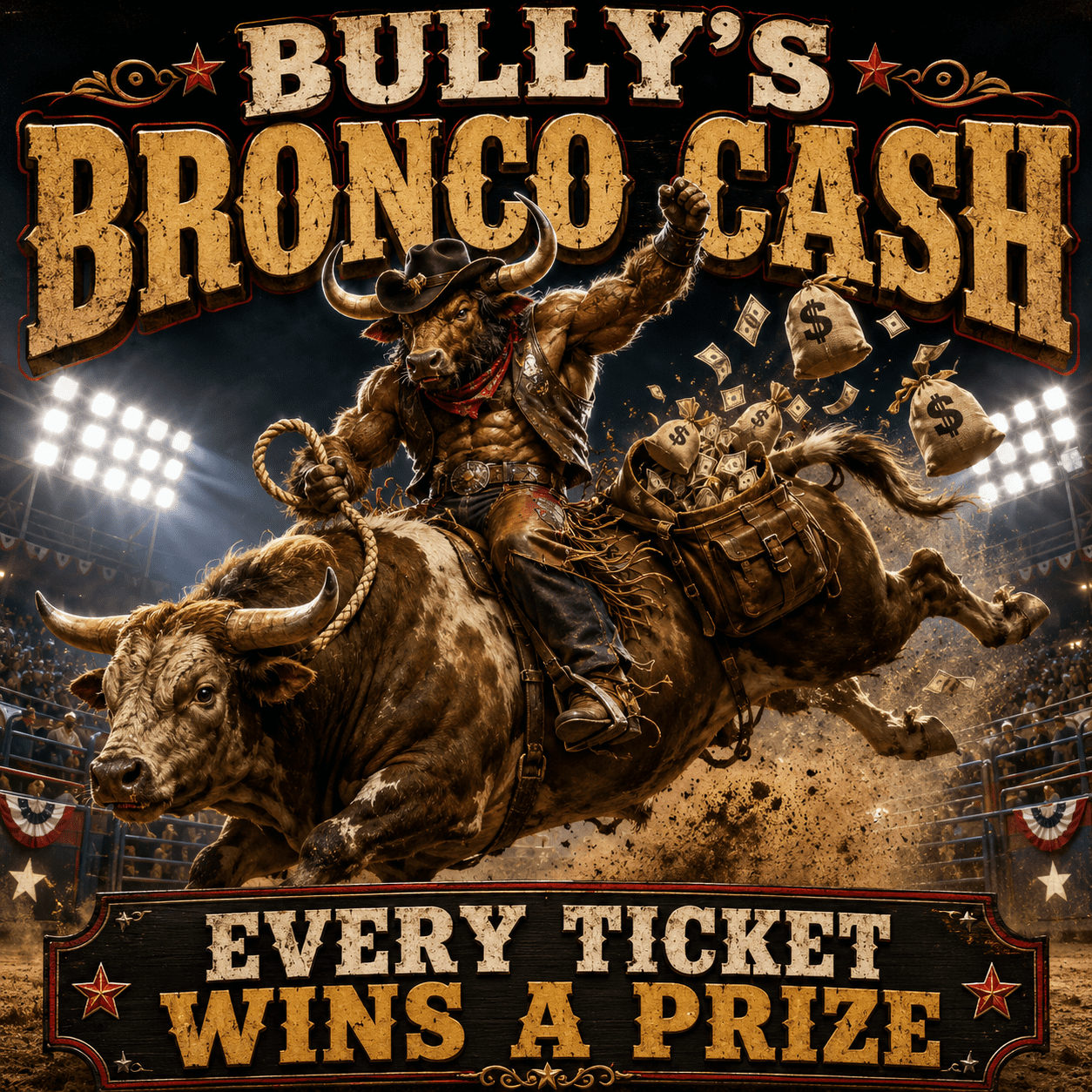 BULLY’S BRONCO CASH – PRIZE EVERY TIME!