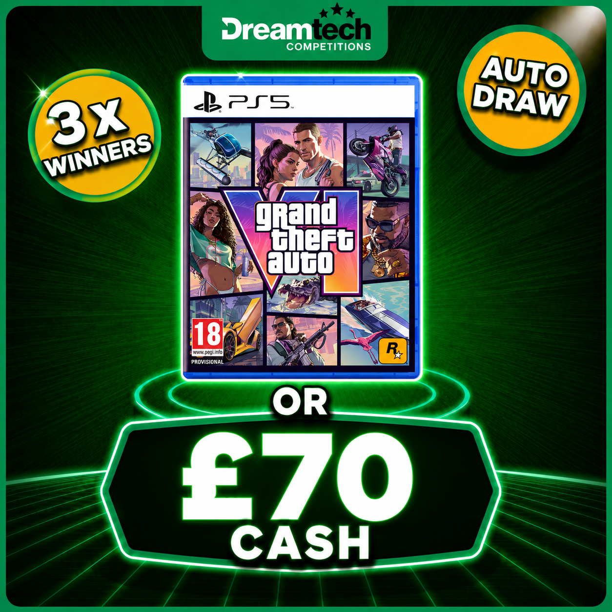 3 x WINNERS! Grand Theft Auto 6 – PRE ORDER!