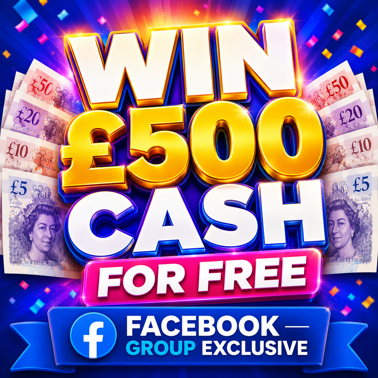 £500 CASH FOR FREE – JOIN THE GROUP FOR THE PASSWORD & FREE ENTRY!