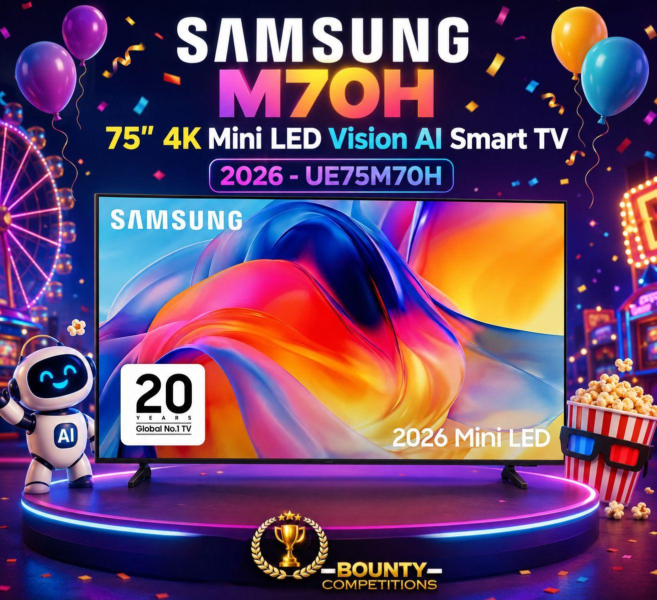 SAMSUNG M70H 75" 4K Mini LED Vision AI Smart TV 2026 📺