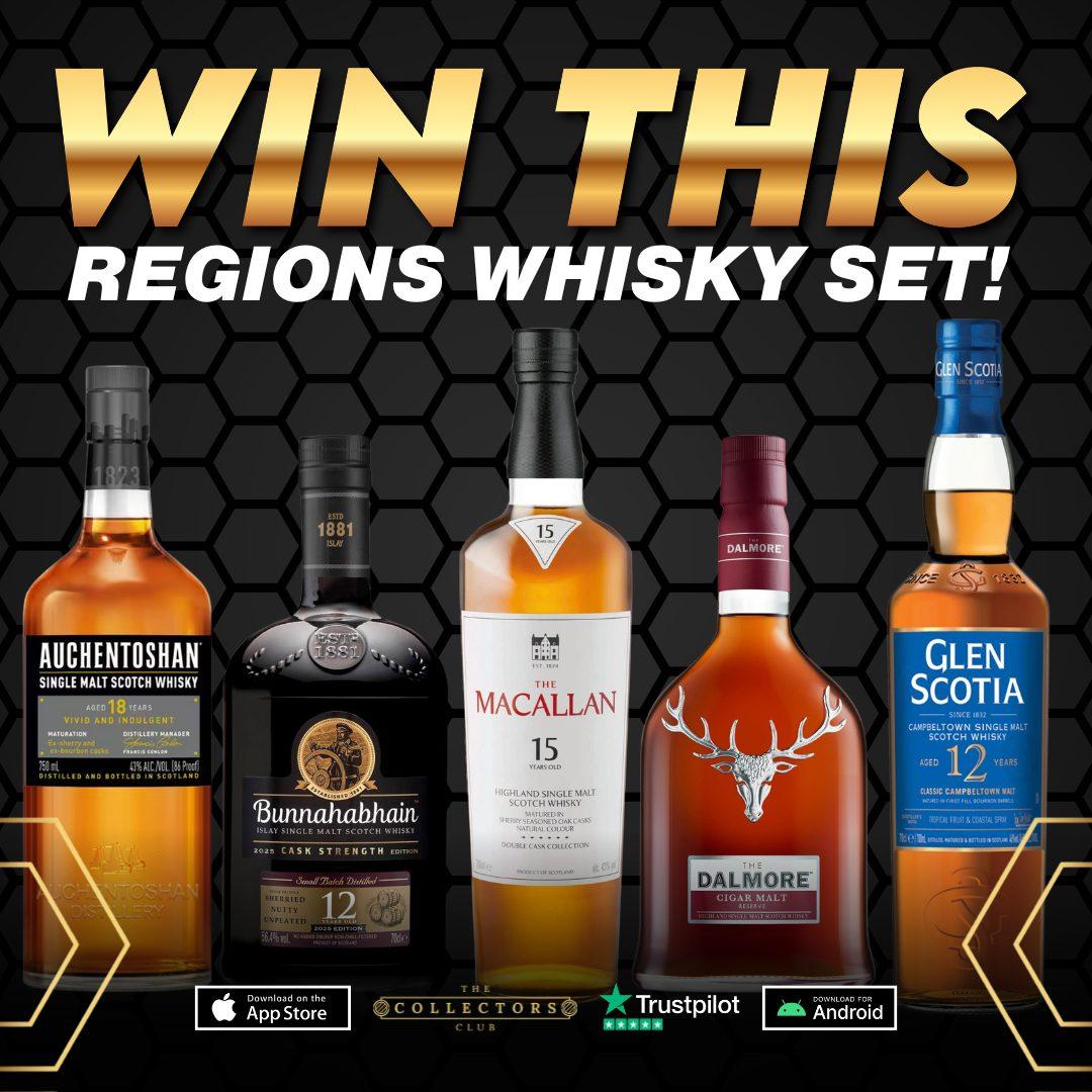 WIN THIS WHISKY REGIONS 5 BOTTLE SET!!
